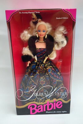 Golden Winter Barbie Doll The Evening Elegance Series 1993 Mattel