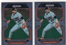 LOT (2) 2022 PRIZM DRAFT RC ROMAN PHANSALKAR LOS ANGELES ANGELS ROOKIE #1156