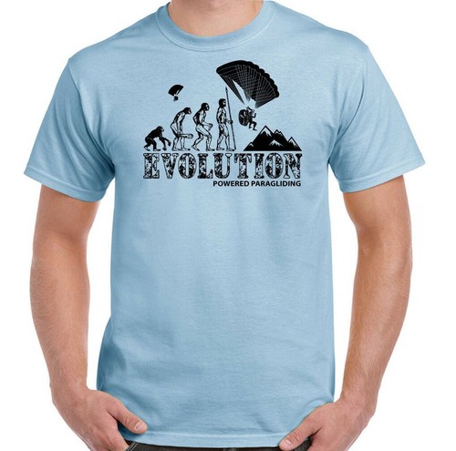 Powered Paragliding T-Shirt Evolution Mens Funny Paraglider Para Glider Engine_voghion.com