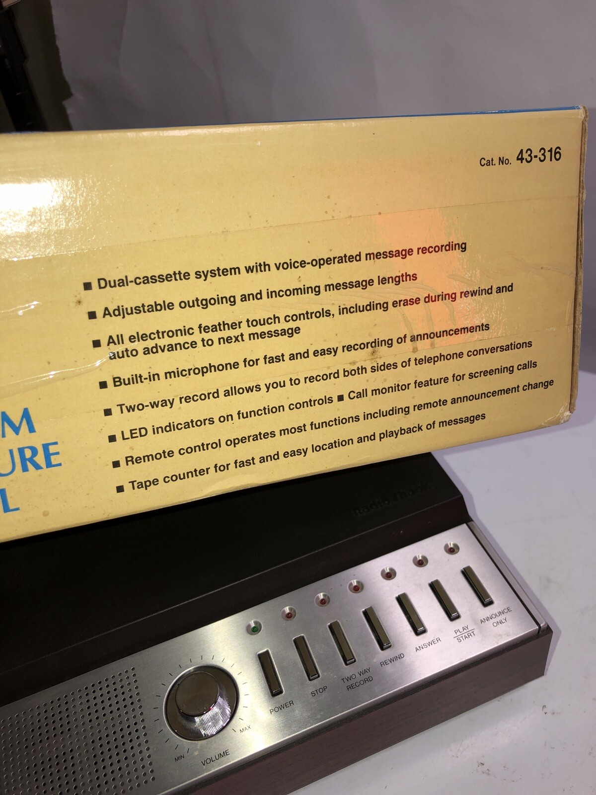 Radio Shack Répondeur DuoFone TAD-112C - Double Cassette Vintage - Fonctionne
