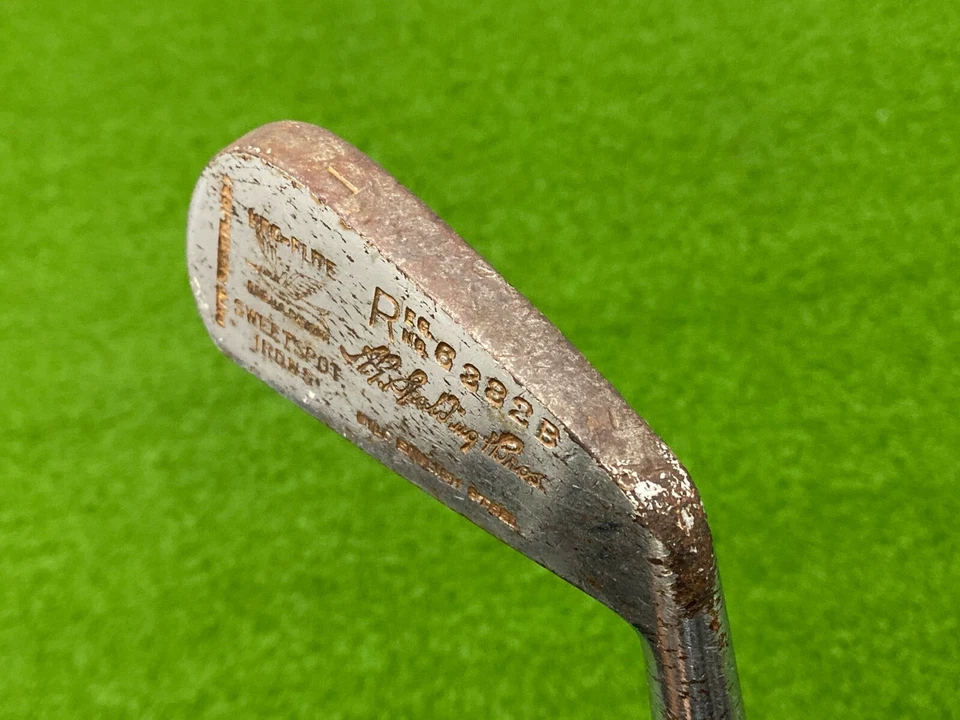 RARE A.G. Spalding Bros KRO-FLITE SWEETSPOT 1 IRON Right Hickory Wood Shaft 20's - Image 2 of 4