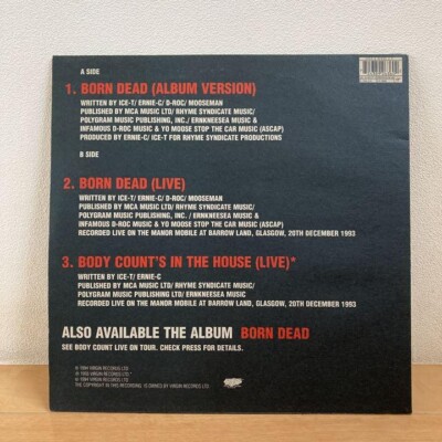 Body Count / Born Dead Picture Disc Vinyl 1994 UK Original Rhyme