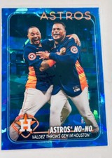 2024 Topps Chrome Sapphire Houston Astros Team Card Valdez No-Hitter Maldonado