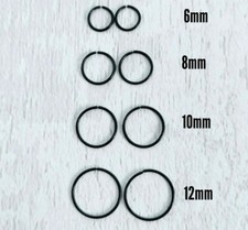 PAIR Small Round Hoop Earrings Nose Rings Stainless Steel Small 0.8mm Thickness