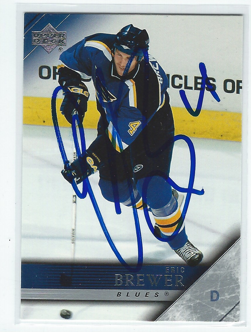Eric Brewer Signed 2005/06 Upper Deck Card #415