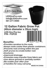 1,2,3,4,5,10,15,20,25 pk 12 Gal Fabric Grow Pot Nylon Handles Cannabis ship free