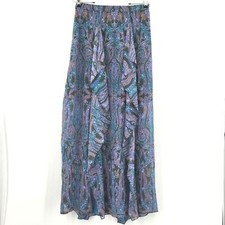 BCBG MAXAZRIA Midi Maxi Skirt Size 6 Paisley Printed Ruffled Fairy Whimsical
