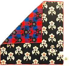 Vivienne Westwood Handkerchief ""Viv"" Flowers- 39cm Lg White Flowers Reversible