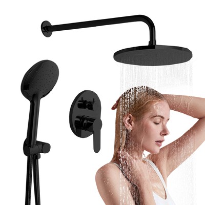 Shower Faucet Set Matte Shower Kit Spray Shower Head Shower System