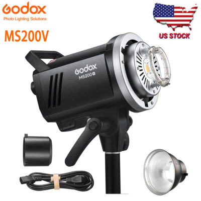 US Godox MS200V 2.4G Studio Flash Light Compact Monolight With AD-R6 Reflector