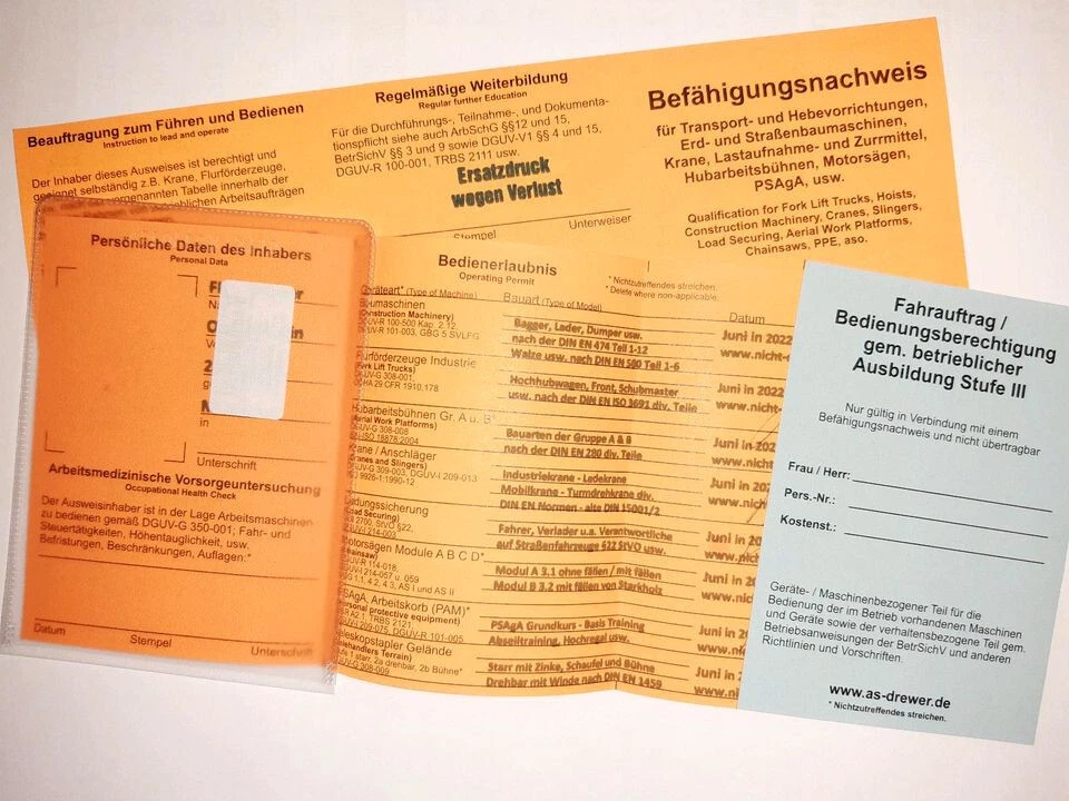 Fertiger Staplerschein Gabelstaplerschein Frontstapler Schubmaststapler Quersitz - Bild 2 von 4