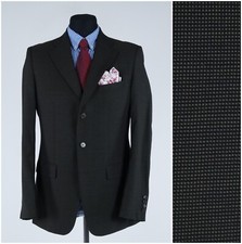 Mens ZARA Blazer 40R UK Size Dark Brown Birdseye Wool Sport Coat Jacket