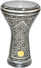 Neu Gawharet El Fan Trommel Darbuka Tabla Doumbek 17/17,5 Zoll Intarsien Erbsenmutt