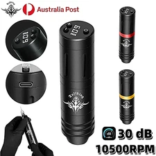Tuffking Tattoo Machine Wireless Pen Gun Rotary Motor Power Supply LCD 30dB AU