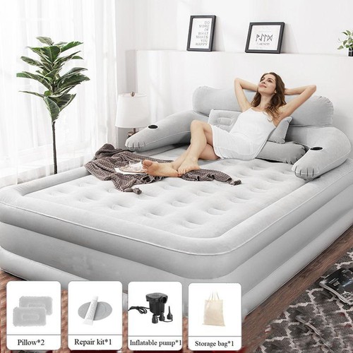 Queen Size Air Mattress Sofa Bed for Outdoor Indoor Portable Inflatable