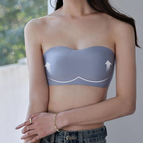 Neue Damen Trägerloser Gepolsterter Nahtloser Dehnbarer Bandeau-Bh Bustier- /s - Bild 19 von 29