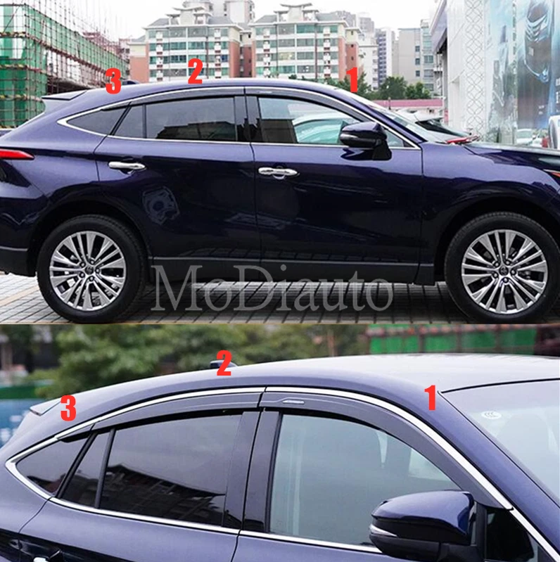 Protector de lluvia solar para visera de ventana negro + acero para Toyota Venza 21-23 2024 Foto 3 de 4