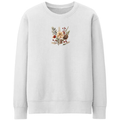 Weihnachten Bohemian Blumen Sweatshirt für Frauen Freizeit ihre Festliche Gypsy Flor...