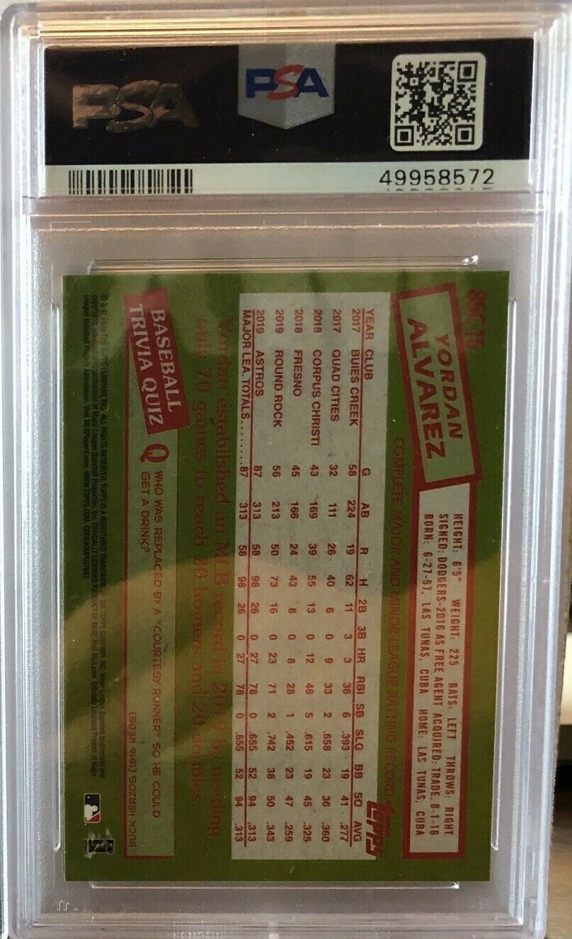 2020 TOPPS SILVER PACK #16 YORDAN ALVAREZ RC REFRACTOR PSA 10 GEM MINT ROOKIE   view 2
