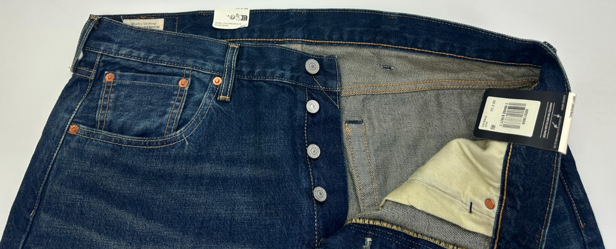 Levi's Premium 501 Jeans Original Fit Selvedge Denim Men's W38 L32