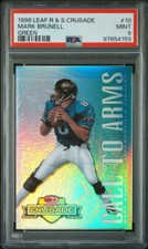 MARK BRUNELL 1998 LEAF R & S GREEN CRUSADE INSERT SP /250 JAGUARS PSA 9 POP 1
