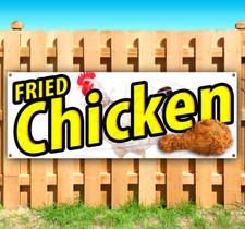 FRIED CHICKEN Advertising Vinyl Banner Flag Sign Many Sizes CARNIVAL FAIR FOOD
