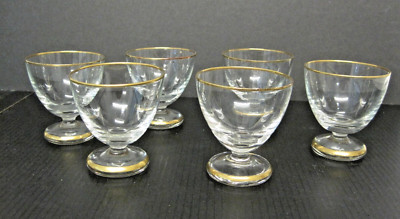 VINTAGE 6 X KLEINE SHERRY/LIKÖRGLÄSER GOLDRAND ALLES PERFEKT GEERBTER ARTIKEL