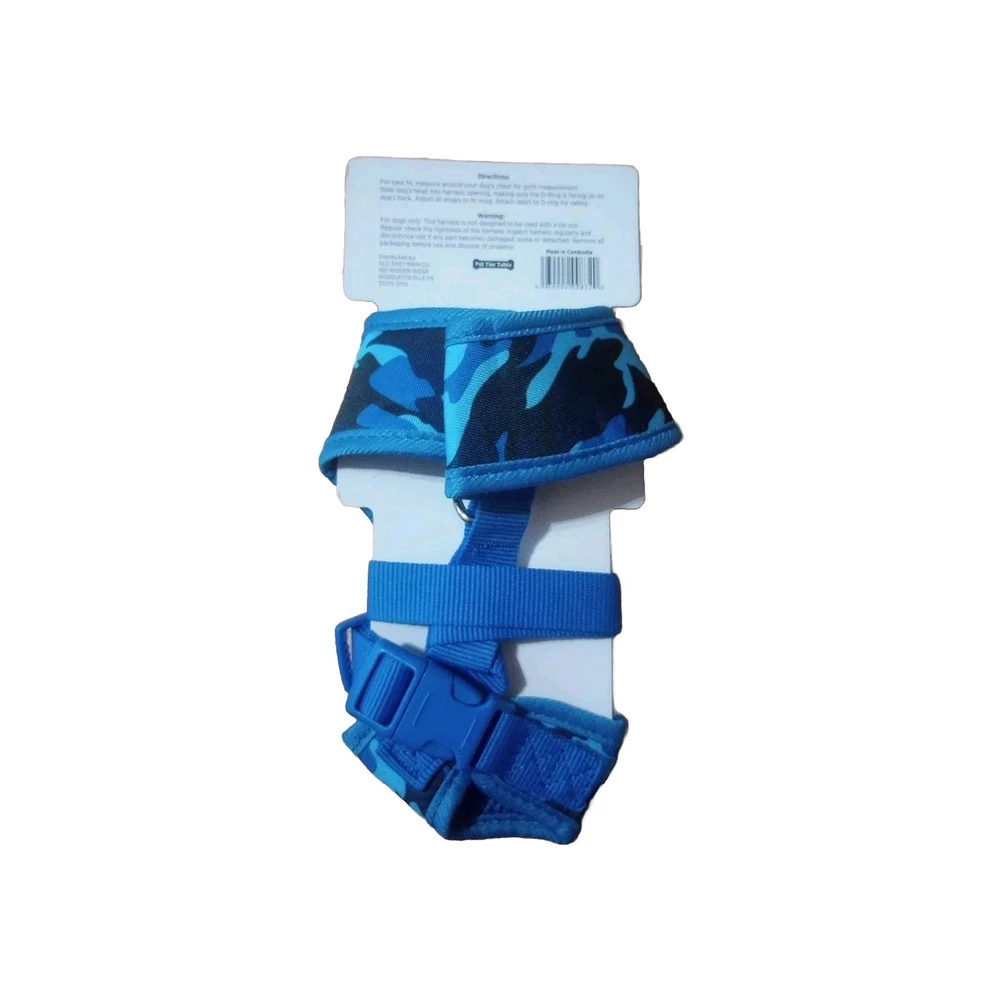 Dog Harness Size Medium Blue Camo