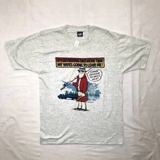 Vintage Deadstock 1989 Funny Fishing T-Shirt Single Stitched Screen Stars Tee XL