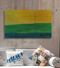 painting on canvas  39” X 62” Acrylic, Abstract, POP Art, giant