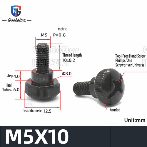 M5 M6 Thumb Hand Tighten PC Computer Case Adjustment Screws Length 10 mm - 14 mm - Picture 7 of 22