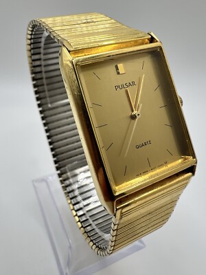 1円！セイコー逆輸入PULSAR シャンパンゴールド 100m防水クロノグラフ