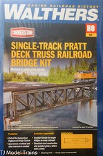Walthers HO 933-4520 Single-Track Pratt Deck Truss Railroad Bridge 109' Kit