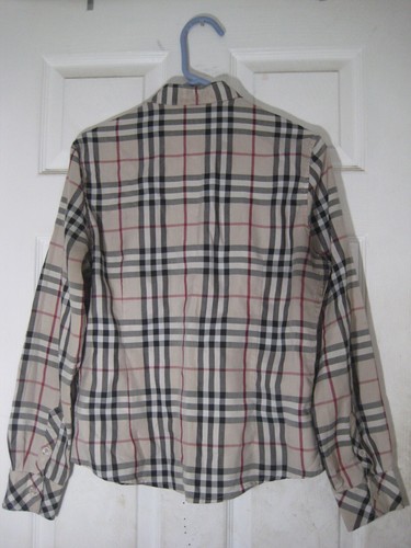 Burberry Nova Check Plaid Long Sleeve Shirt Women XL Made In England. - Picture 8 of 18