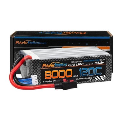 Powerhobby 6S 22.8V 8000mah 120C battery w QS8 Plug 8AWG Wire