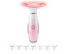7 Color Face and Neck Massager Light Therapy, Red Light Based Facial Massager