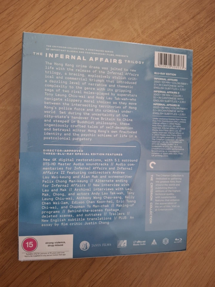 The Infernal Affairs Trilogy - Criterion UK - Blu-ray - NEW SEALED  - Image 2 of 3
