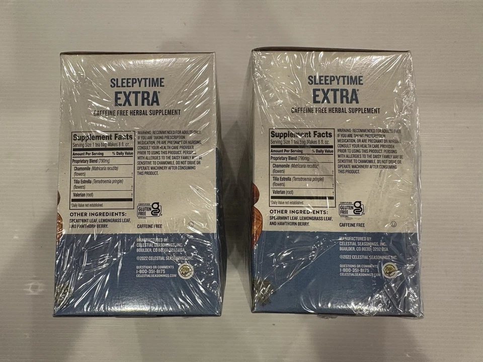 2x té Wellness, Sleepytime Extra®, sin cafeína, 40 bolsitas de té cada caja 2,5 oz Foto 4 de 4