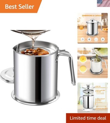 Contemporary Kitchen Grease Keeper with Fine Mesh Filter - Easy Clean & Maintain