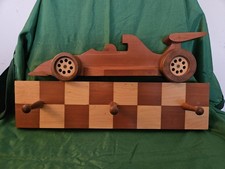 Formula One Racing Car, Coat Rack, Hanger, Handmade Wood