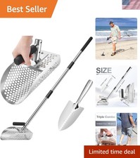 Ergonomic Metal Detector Scoop with Detachable Handle for Beach Treasure Hunting