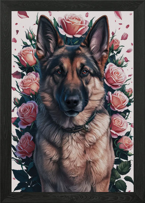 Gerahmtes Wandbild Poster Deutscher Schäferhund Leinwandbild Bild