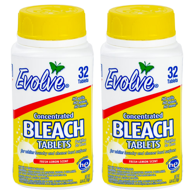 #ad Evolve Ultra Concentrated Bleach Tablets Lemon Scent 32 Count 2 Pack $8.47