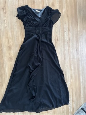 MARCO PECCI Kleid Damen Dress Damenkleid Gr. EU 40 Leinen Schwarz #00jgw3i