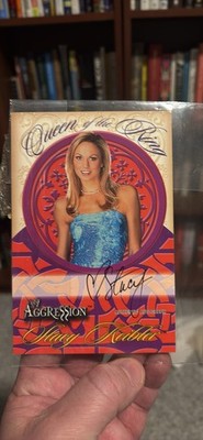 Stacy Keibler 2003 Fleer WWE Queens of the Ring Auto /1500 Autographed 5x7 Card