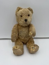 Antique Vintage Mohair Teddy Bear Glass Eyes Growler Jointed Plush For Repair