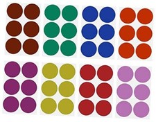 Colored Stickers - Use in Office, Home, School 2" 48-pack 8 Color Combo - 48