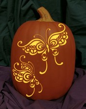 Swirlie Butterfly Duo Carved Foam Permanent Pumpkin Faeries Fantasy Sprite Pixie
