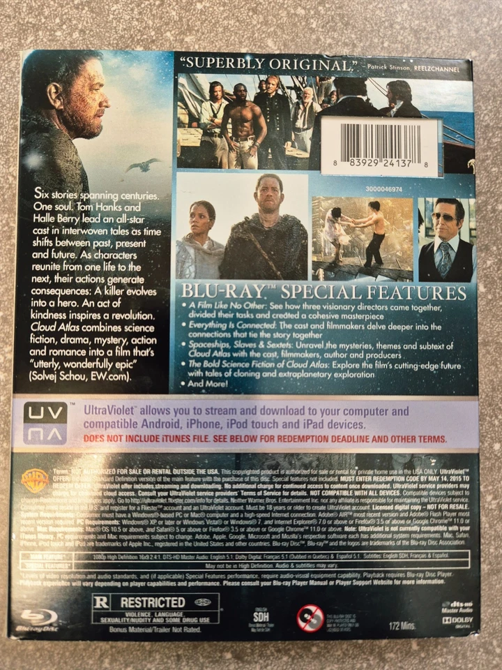 CLOUD ATLAS (2012) Tom Hanks, Halle Berry, Jim Broadbent. US  Blu-ray + DVD - Image 3 of 4