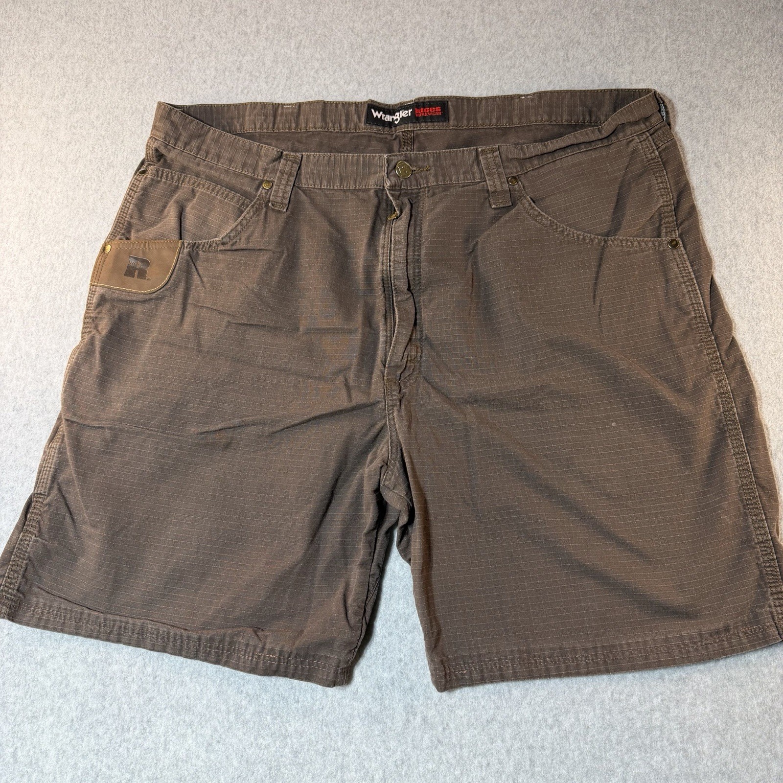 Wrangler Riggs Workwear Cargo Shorts Mens 40 Brown Ripstop Utility Work